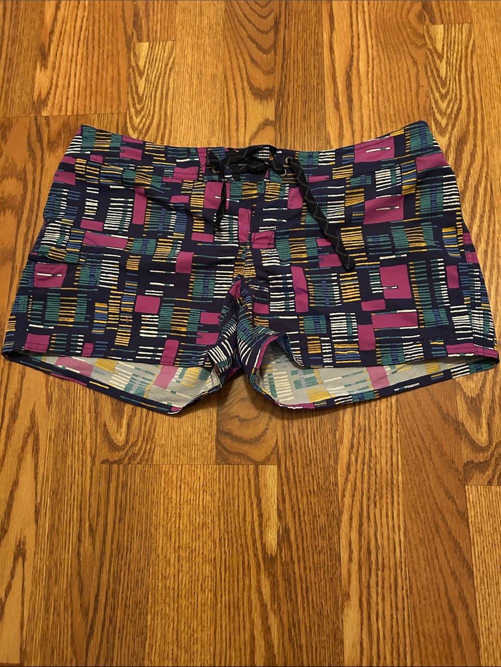 Patagonia Navy Multi-Color Patterned Bike Shorts